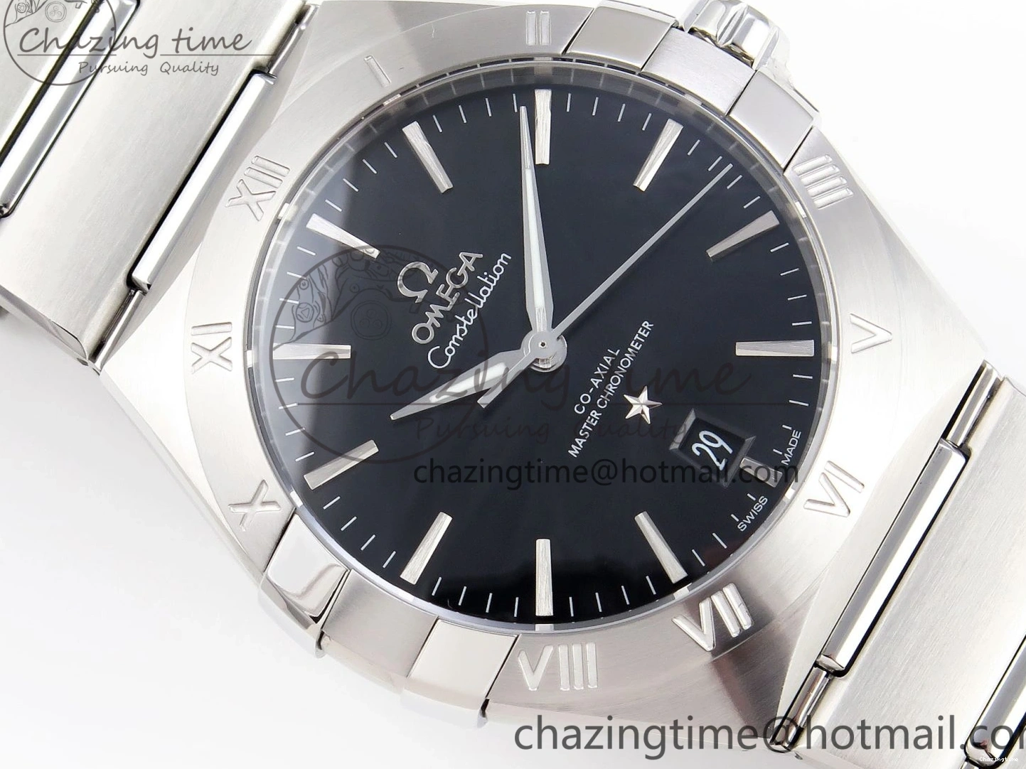 0208 Snug Constellation 39mm SS ASWF 1:1 Best Edition Black Dial on SS Bracelet A 7771